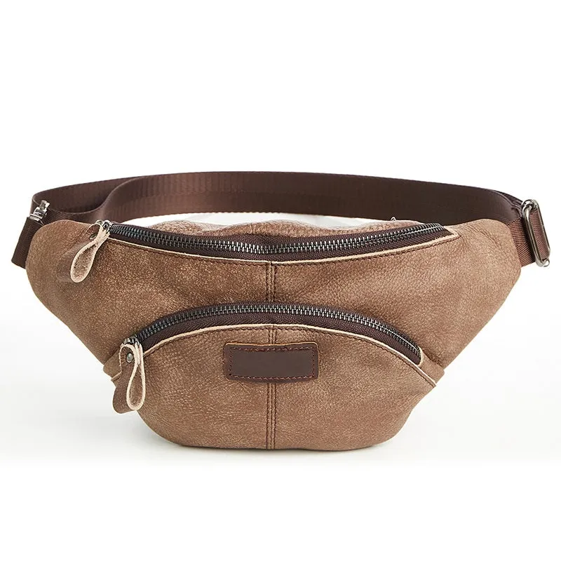 Vintage LEATHER MENS FANNY PACK Cool BUMBAG WAIST BAG FOR MEN