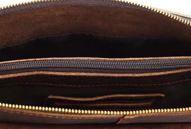 Vintage Leather Mens Small Messenger Bag Clutch Purse iPad Bag For Men