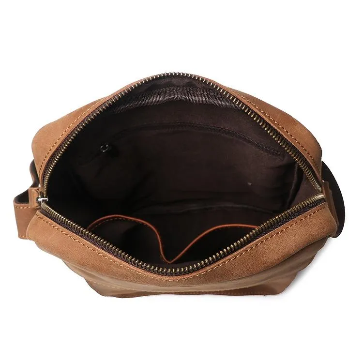Vintage Leather Men's Small Side Bag Table Bag Small Messenger Bag For Men