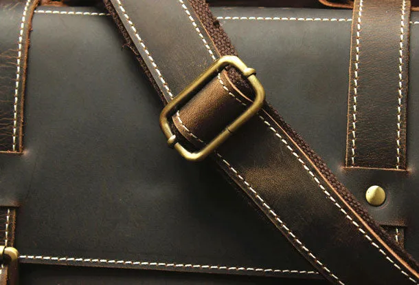 Vintage Leather Messenger Bag Briefcase Handbag Shoulder Bag For Men