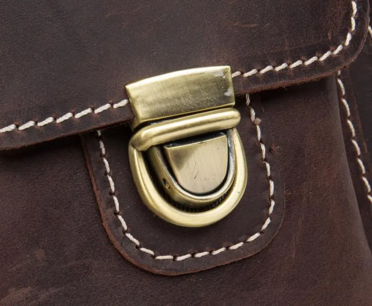 Vintage Mens Leather Belt Pouch Small Belt Cases Small Hip Pouch Waist Bag for Men