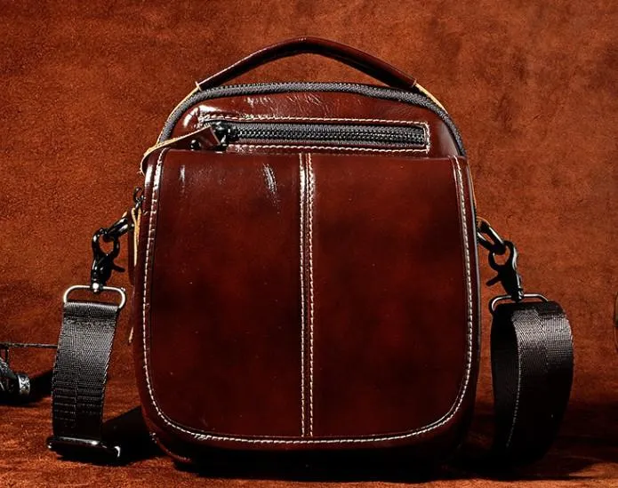 Vintage Mens Leather Side Bag Belt Pouch Holster Belt Case Waist Pouch for Men
