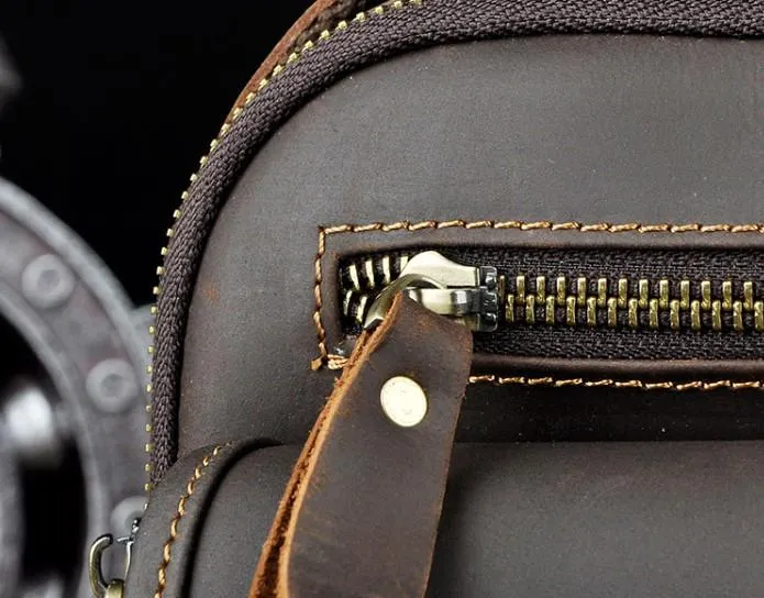 Vintage Mens Leather Side Bag Belt Pouch Holster Belt Case Waist Pouch for Men