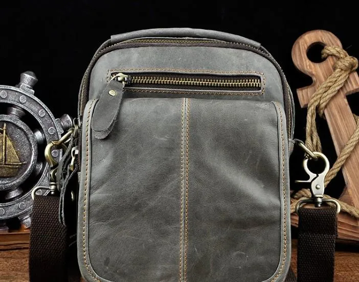 Vintage Mens Leather Side Bag Belt Pouch Holster Belt Case Waist Pouch for Men