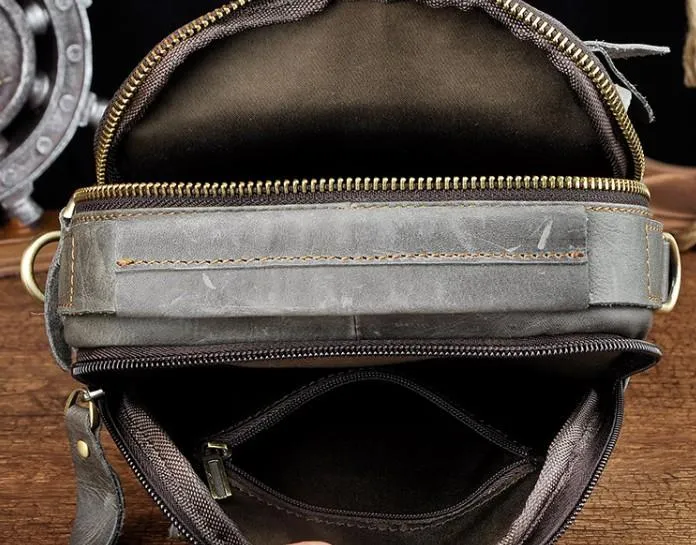 Vintage Mens Leather Side Bag Belt Pouch Holster Belt Case Waist Pouch for Men
