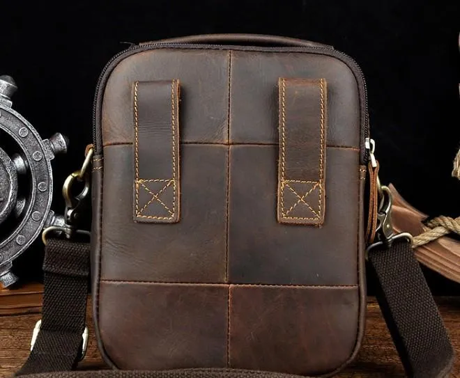 Vintage Mens Leather Side Bag Belt Pouch Holster Belt Case Waist Pouch for Men