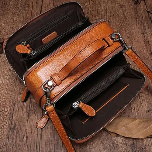 Vintage Small Womens Leather Red Handbag Cube Box Small Red Leather Shoulder Bag for Men