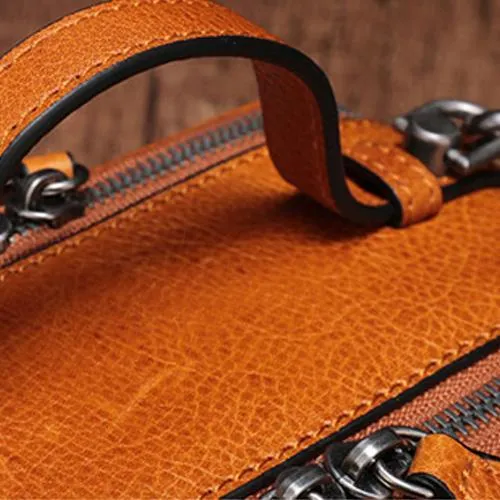 Vintage Small Womens Leather Red Handbag Cube Box Small Red Leather Shoulder Bag for Men