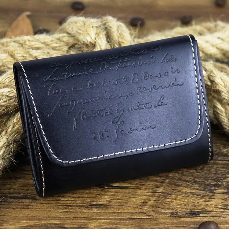 Vintage Women Men Leather Card Wallet Coin Purse Organ Coin Pouch Change Holder for Men and Women