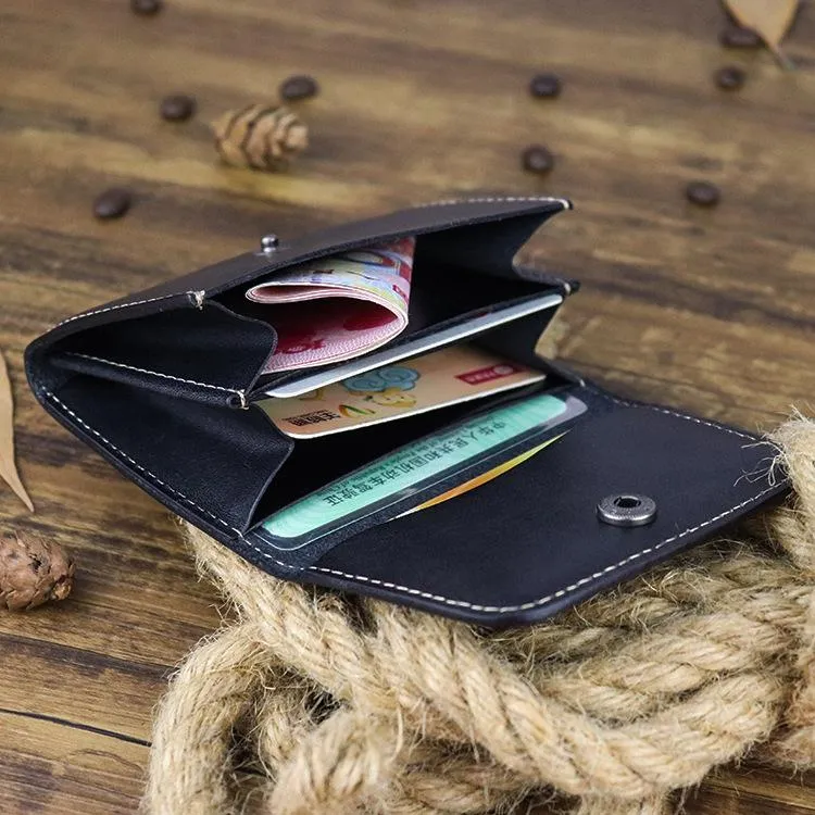 Vintage Women Men Leather Card Wallet Coin Purse Organ Coin Pouch Change Holder for Men and Women
