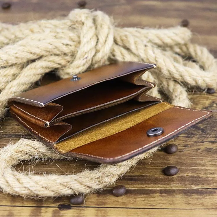 Vintage Women Men Leather Card Wallet Coin Purse Organ Coin Pouch Change Holder for Men and Women