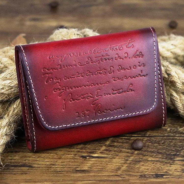 Vintage Women Men Leather Card Wallet Coin Purse Organ Coin Pouch Change Holder for Men and Women