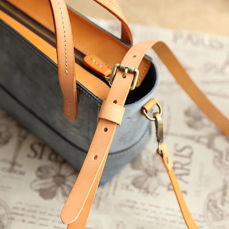 Vintage Womens Beige Leather Handbag Tote Purse Tote Handmade Shopper Side Tote Bag for Men