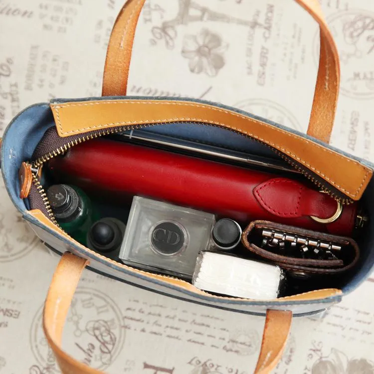 Vintage Womens Beige Leather Handbag Tote Purse Tote Handmade Shopper Side Tote Bag for Men