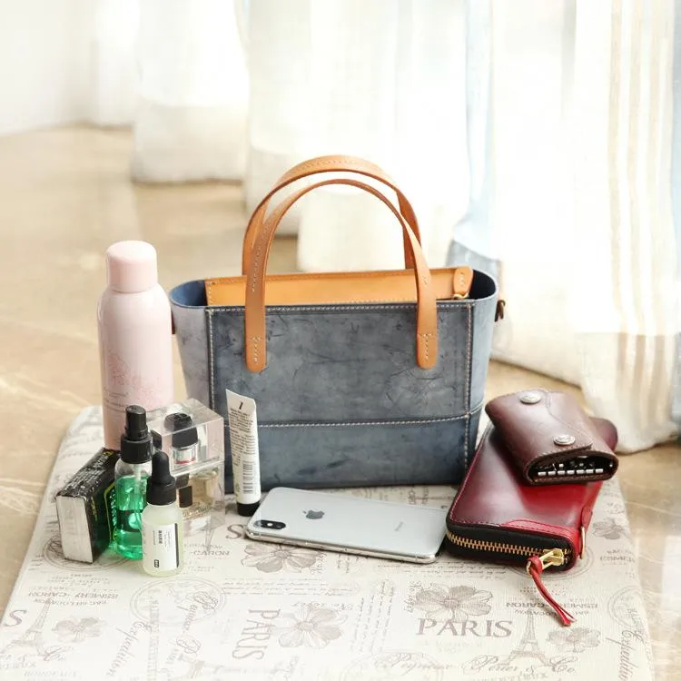 Vintage Womens Beige Leather Handbag Tote Purse Tote Handmade Shopper Side Tote Bag for Men