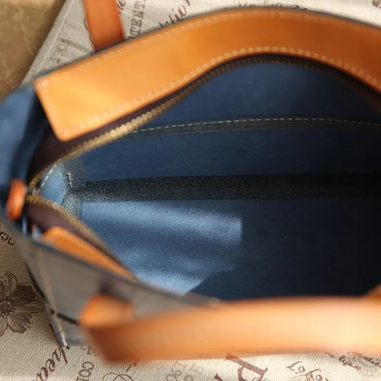 Vintage Womens Beige Leather Handbag Tote Purse Tote Handmade Shopper Side Tote Bag for Men