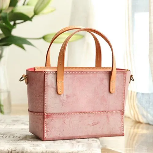 Vintage Womens Beige Leather Handbag Tote Purse Tote Handmade Shopper Side Tote Bag for Men