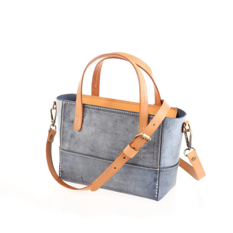 Vintage Womens Beige Leather Handbag Tote Purse Tote Handmade Shopper Side Tote Bag for Men