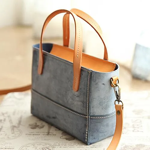 Vintage Womens Beige Leather Handbag Tote Purse Tote Handmade Shopper Side Tote Bag for Men