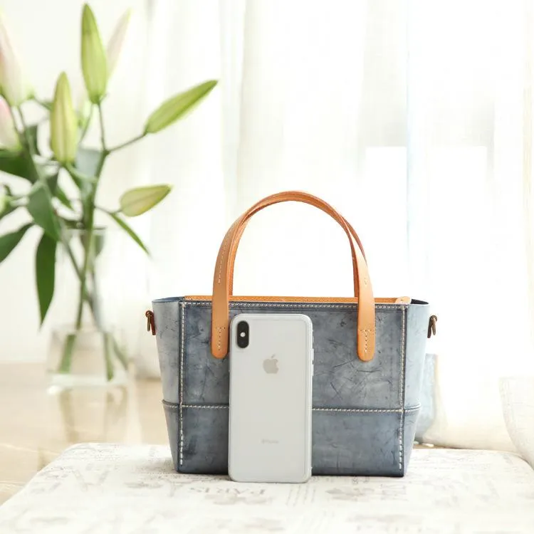 Vintage Womens Beige Leather Handbag Tote Purse Tote Handmade Shopper Side Tote Bag for Men