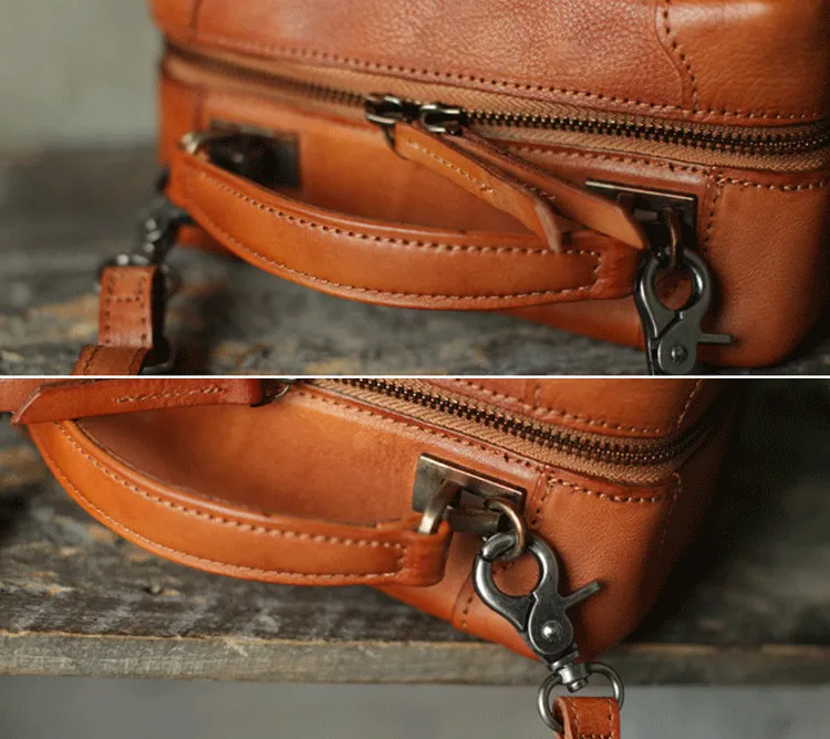 Vintage Womens Brown Leather Square Crossbody Bag Black Women's Small Handbag Shoulder Bag