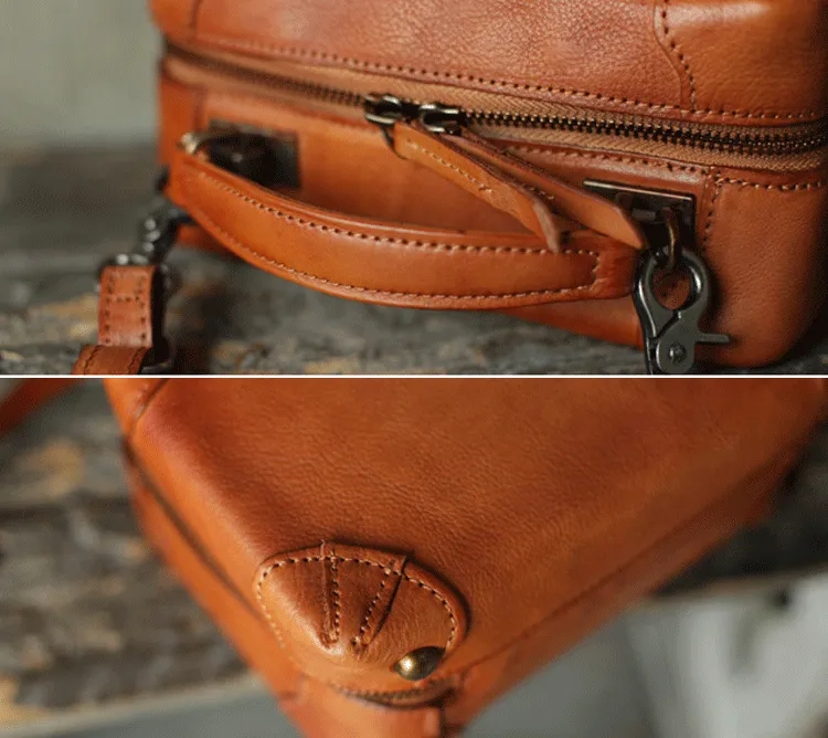 Vintage Womens Brown Leather Square Crossbody Bag Black Women's Small Handbag Shoulder Bag
