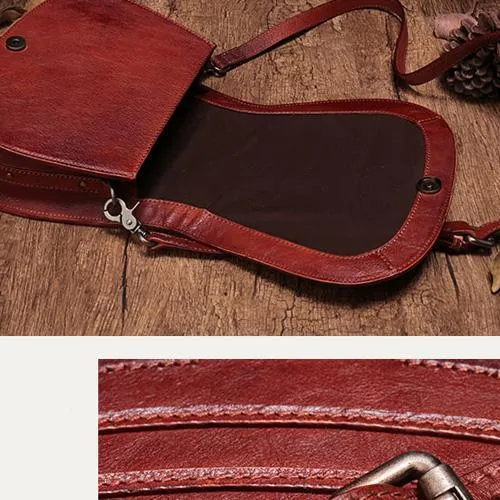 Vintage Womens Green Leather Saddle Handbag Vintage Style Shoulder Purses for Ladies