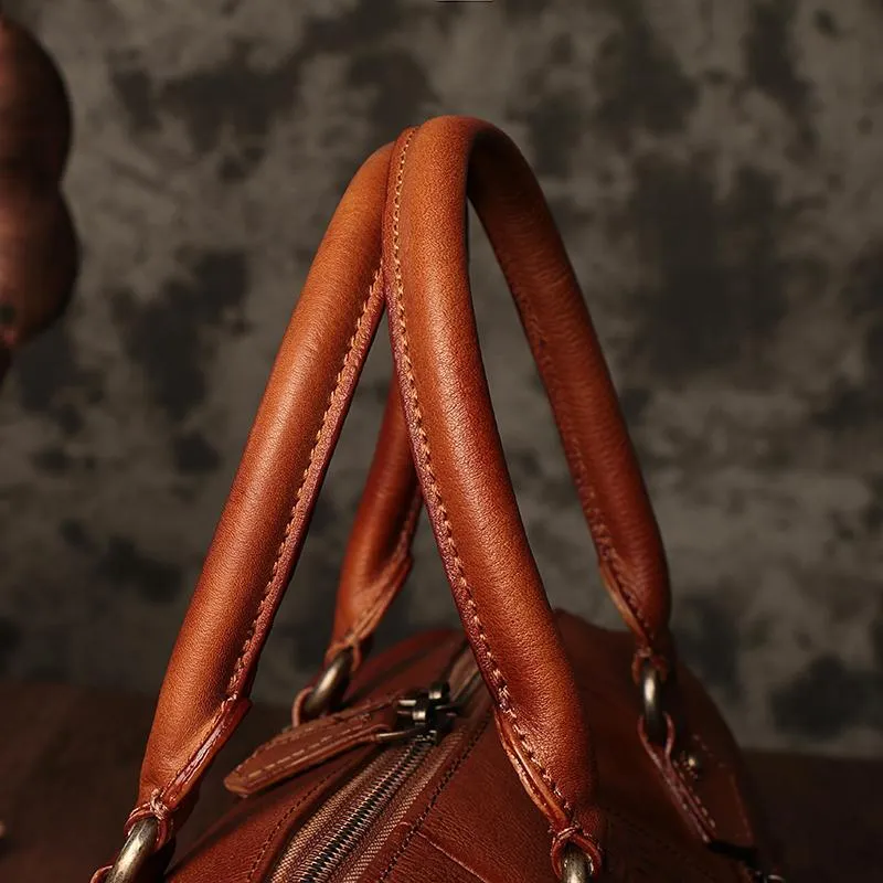 Vintage Womens Red Leather Boston Handbags Boston Shoulder Handbag Crossbody Bags