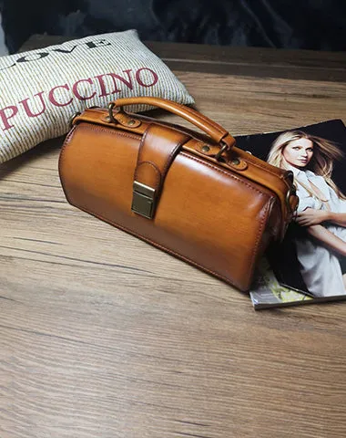 Vintage Womens Red Leather Doctor Handbag Purses Vintage Handmade Doctor Crossbody Purse for Women