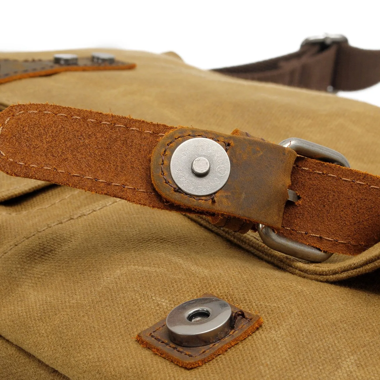 Waxed Canvas Leather Mens Black Waterproof 14'' Camera Bag Gray Side Bag Messenger Bag Shoulder Bag For Men