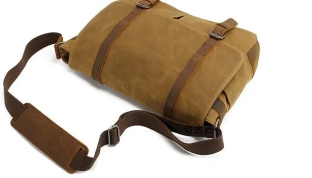 Waxed Canvas Mens Camera Shoulder Bag Canvas Messenger Bag Canvas Camera Side Bag for Men