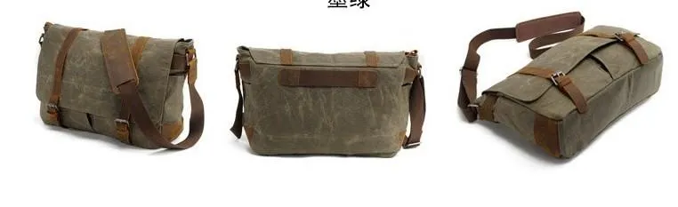 Waxed Canvas Mens Camera Shoulder Bag Canvas Messenger Bag Canvas Camera Side Bag for Men