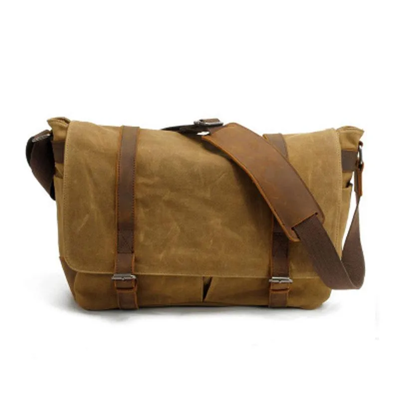 Waxed Canvas Mens Camera Shoulder Bag Canvas Messenger Bag Canvas Camera Side Bag for Men
