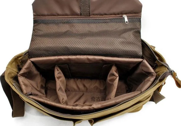 Waxed Canvas Mens Camera Shoulder Bag Canvas Messenger Bag Canvas Camera Side Bag for Men