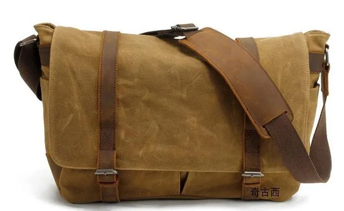 Waxed Canvas Mens Camera Shoulder Bag Canvas Messenger Bag Canvas Camera Side Bag for Men