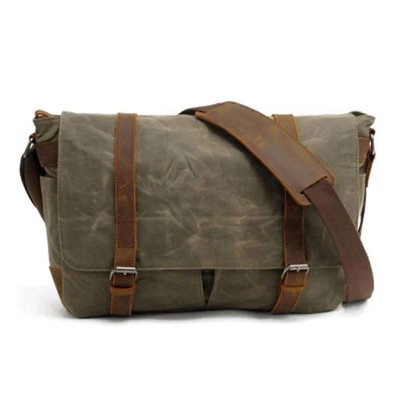 Waxed Canvas Mens Camera Shoulder Bag Canvas Messenger Bag Canvas Camera Side Bag for Men