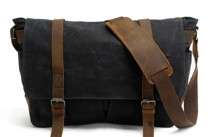Waxed Canvas Mens Camera Shoulder Bag Canvas Messenger Bag Canvas Camera Side Bag for Men