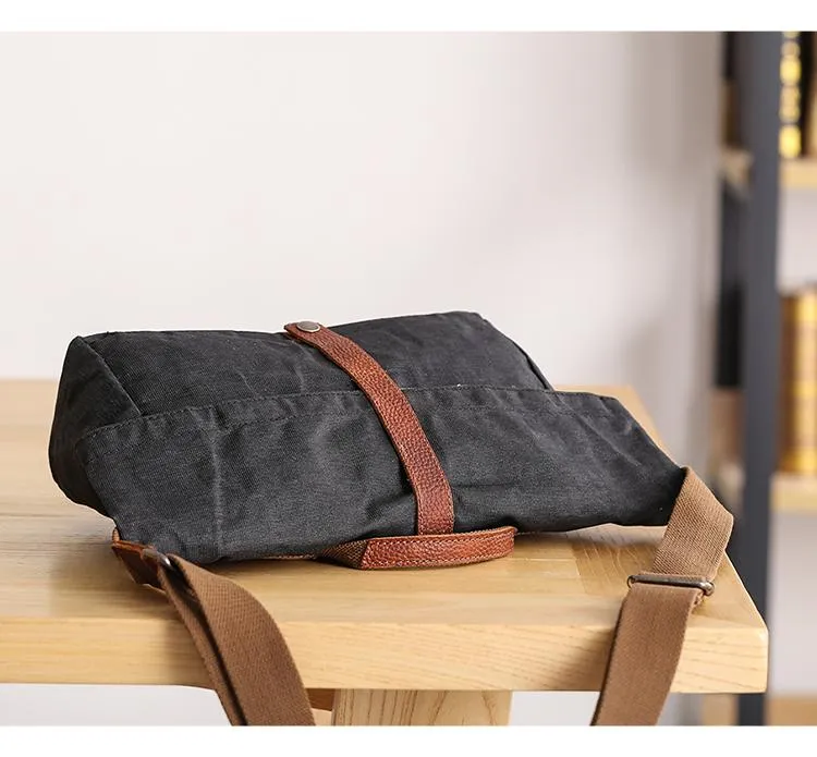 Waxed Canvas Mens Side Bag 13??Khaki Courier Bag Messenger Bag for Men
