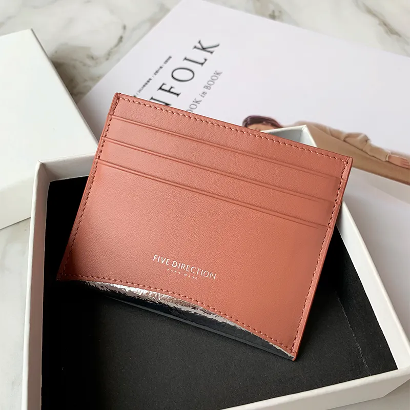 Women Black Leather Card Holders Small Card Wallet Minimalist Credit Card Holder For Women