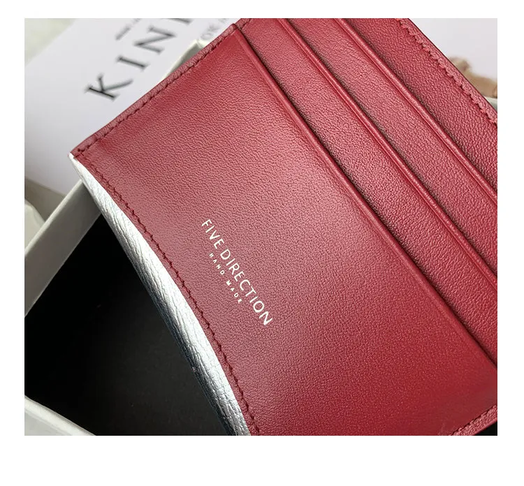 Women Black Leather Card Holders Small Card Wallet Minimalist Credit Card Holder For Women