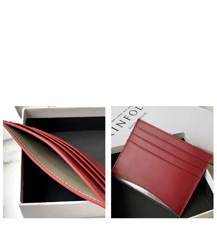 Women Black Leather Card Holders Small Card Wallet Minimalist Credit Card Holder For Women