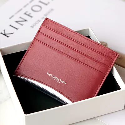 Women Black Leather Card Holders Small Card Wallet Minimalist Credit Card Holder For Women