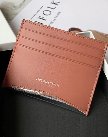 Women Black Leather Card Holders Small Card Wallet Minimalist Credit Card Holder For Women