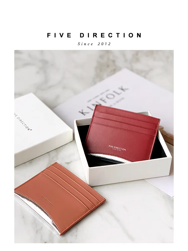 Women Black Leather Card Holders Small Card Wallet Minimalist Credit Card Holder For Women