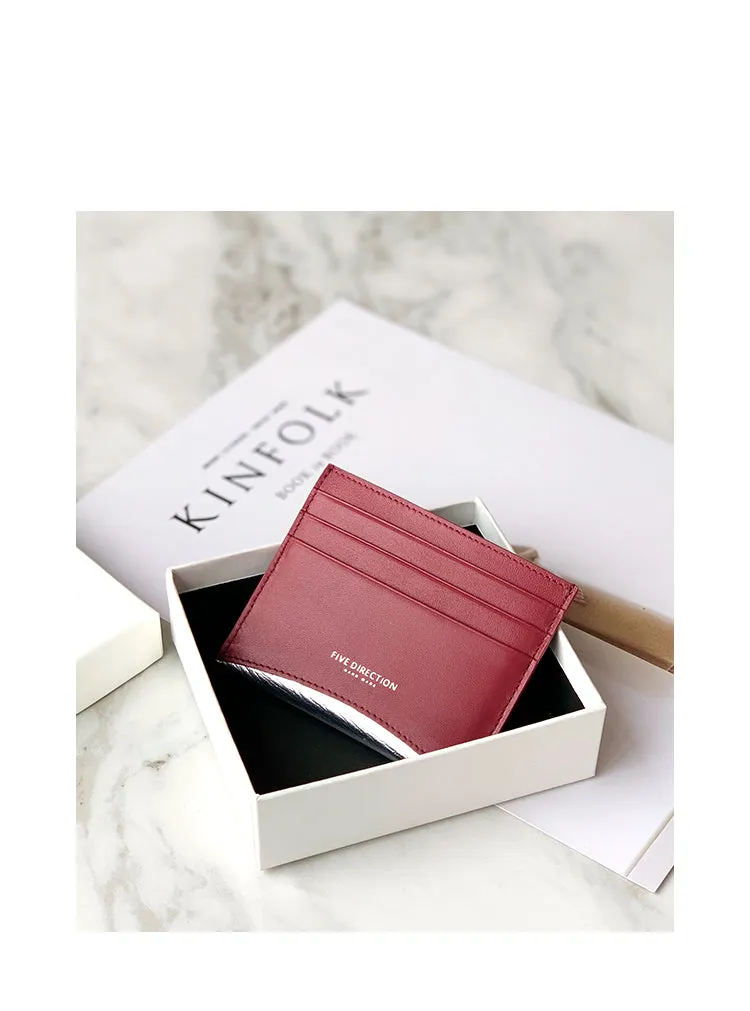 Women Black Leather Card Holders Small Card Wallet Minimalist Credit Card Holder For Women