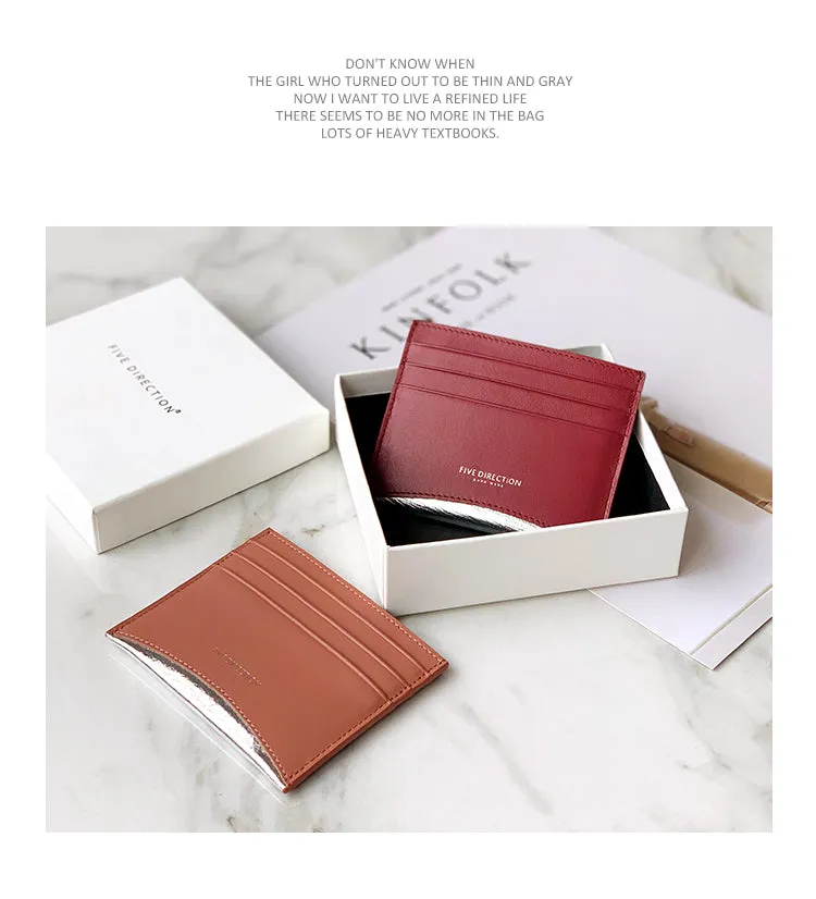 Women Black Leather Card Holders Small Card Wallet Minimalist Credit Card Holder For Women