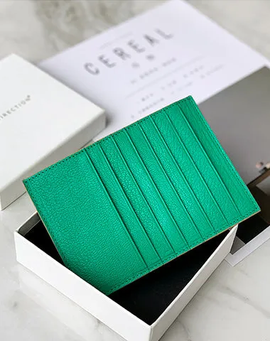 Women Red Leather Vertical Card Holder Wallet With Coin Pocket Slim Card Wallet For Women