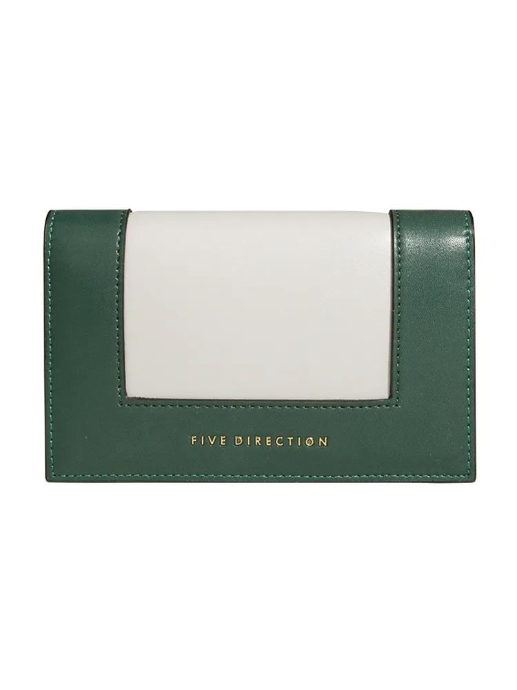 Women Red Vegan Leather Small Card Wallet CONTRAST COLOR Coin Change Wallet For Women