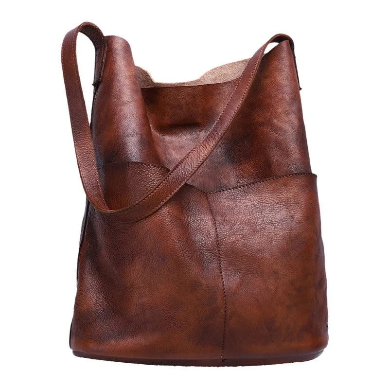 Womens Black Gray Leather Tote Bags Vertical Womens Handbag Shopper Bag Purse for Ladies
