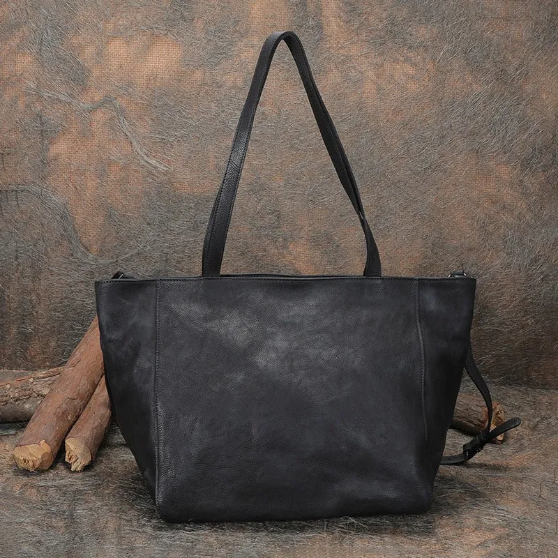 Womens Brown Leather Tote Bags Vintage Womens Handbag Shopper Bag Purse for Ladies